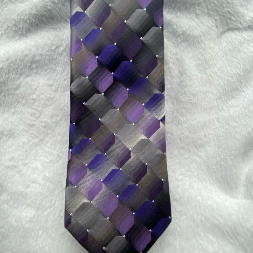 Elegant Purple and Gray Men's Tie
